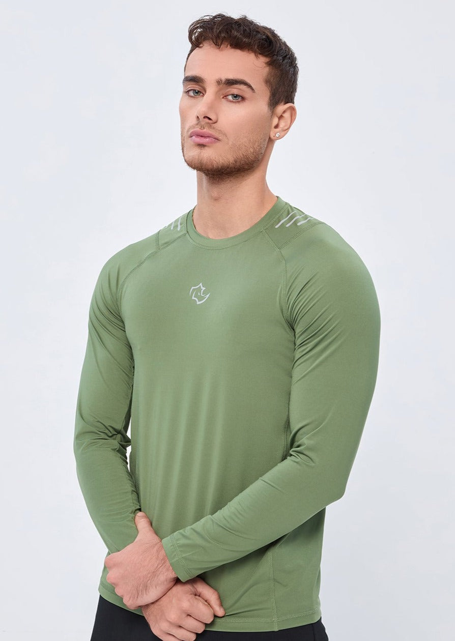 COMPRESSION FIT Long Sleeve CORE LONG SLEEVE - SAGE GREEN