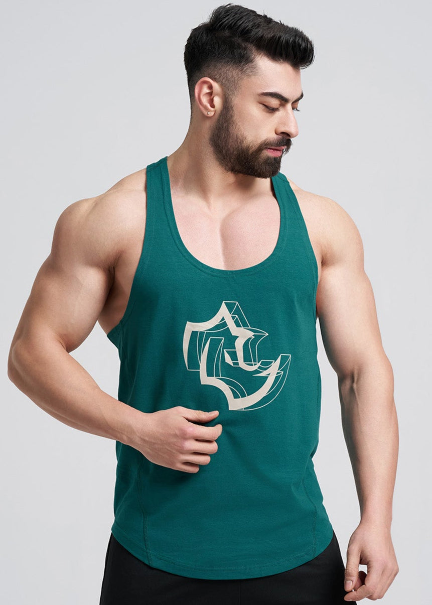 SLIM FIT Tshirts 3D RHINO STRINGER - STORMY GREEN