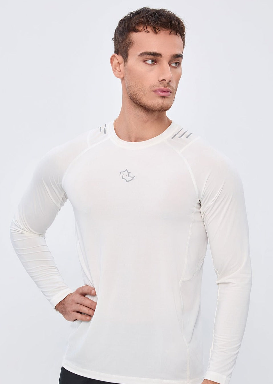 COMPRESSION FIT Long Sleeve CORE LONG SLEEVE - COCONUT WHITE