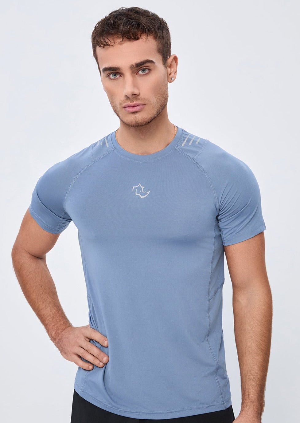 COMPRESSION FIT Tshirts CORE TEE - STONE BLUE