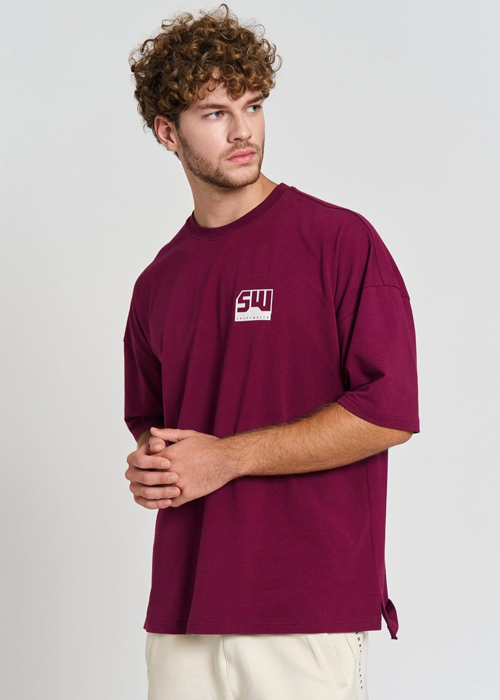 CRUSHED PLUM Tshirt WRECK THE WORLD OVERSIZED TEE