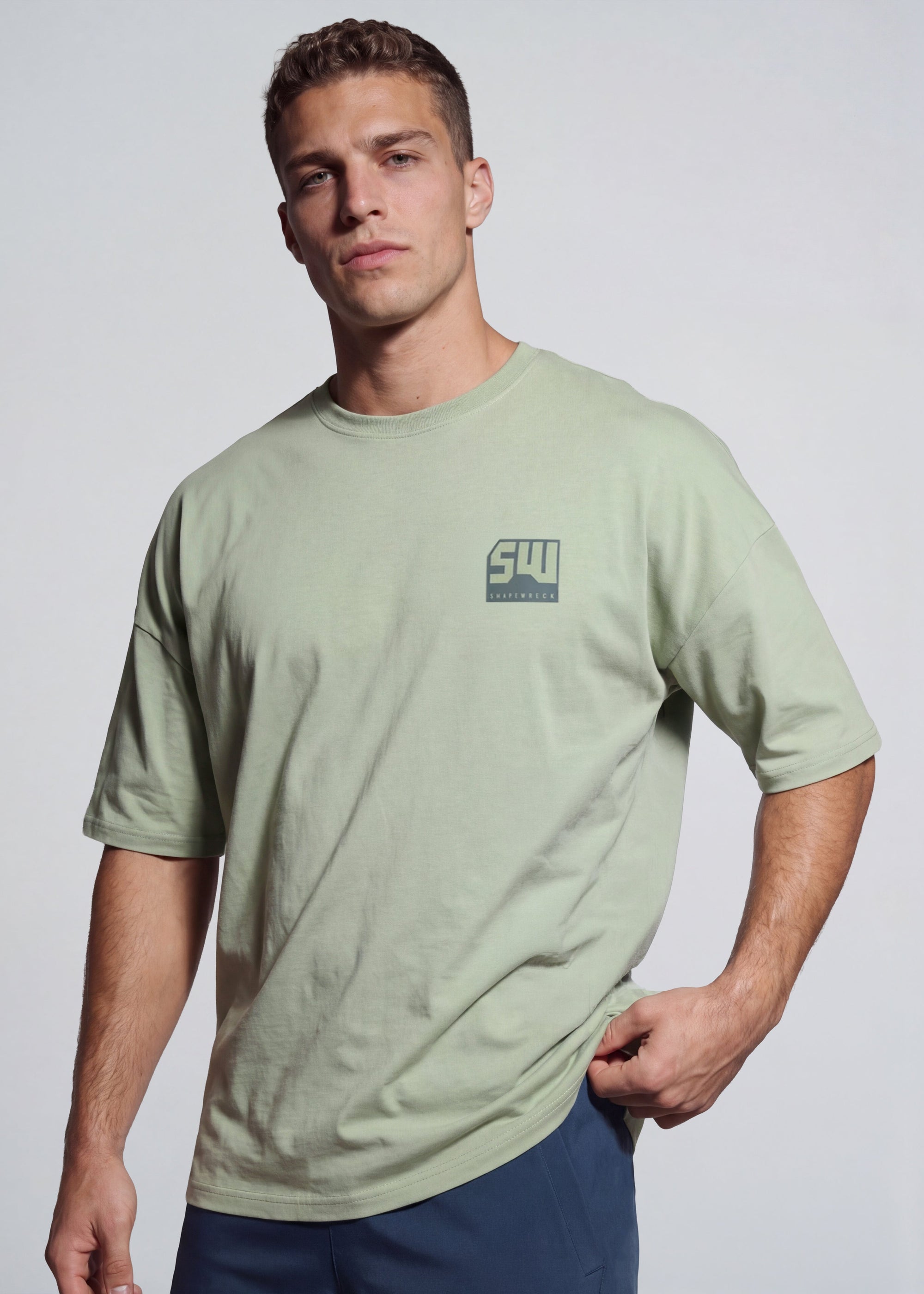 DUSTY SAGE Tshirt WRECK THE WORLD OVERSIZED TEE