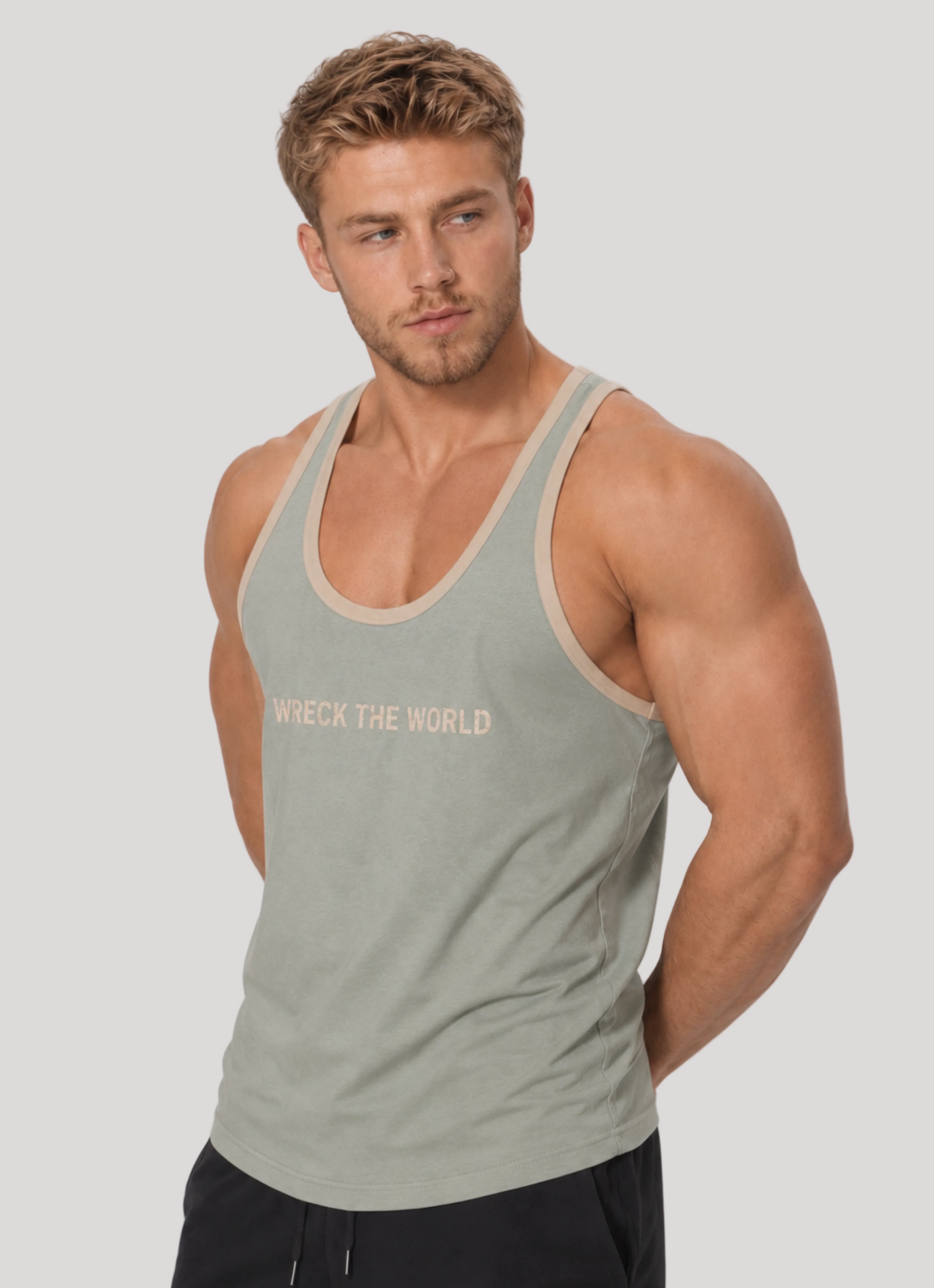 FADED GREEN Tank WRECK THE WORLD STRINGER