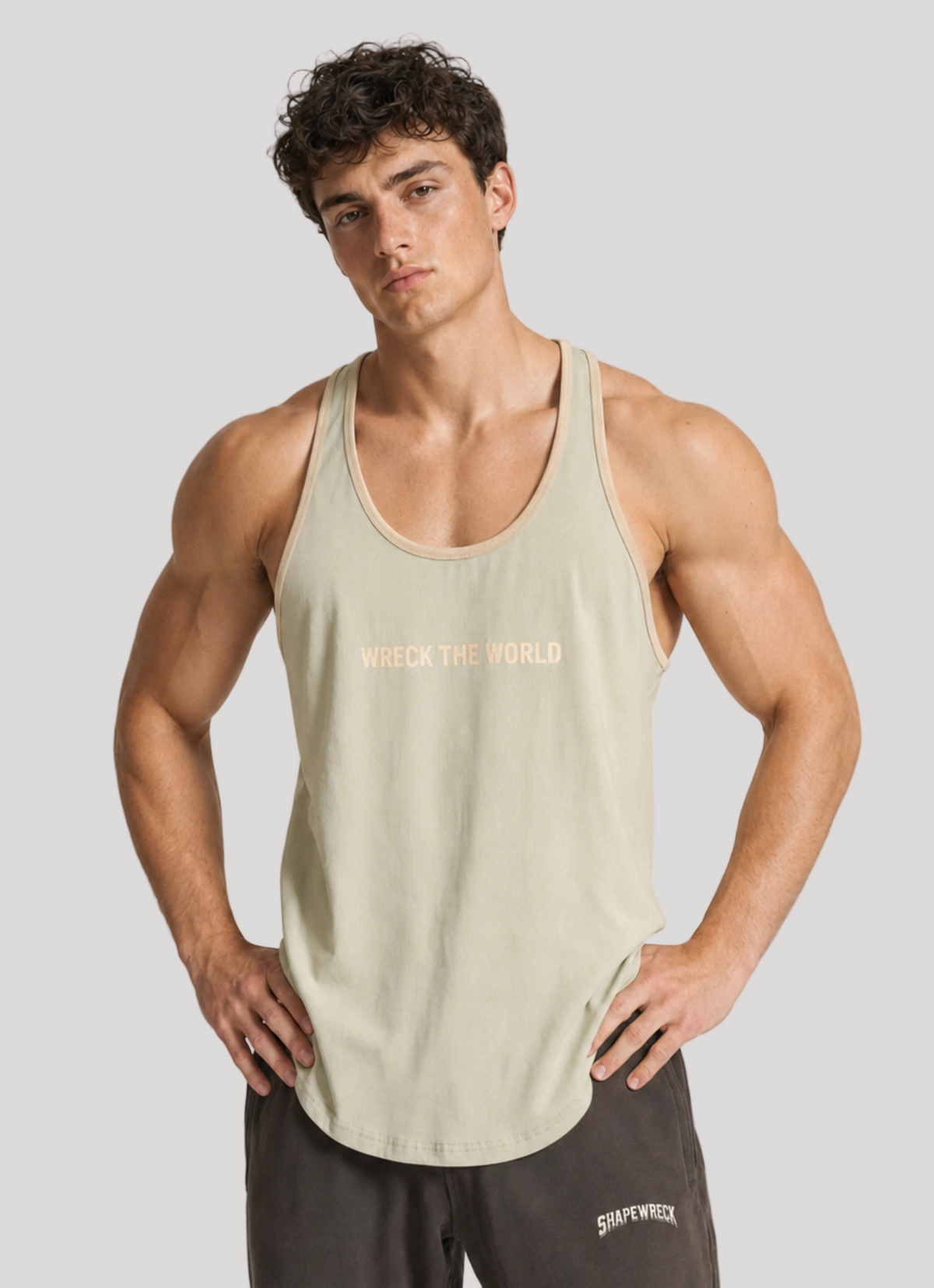 FADED GREEN Tank WRECK THE WORLD STRINGER