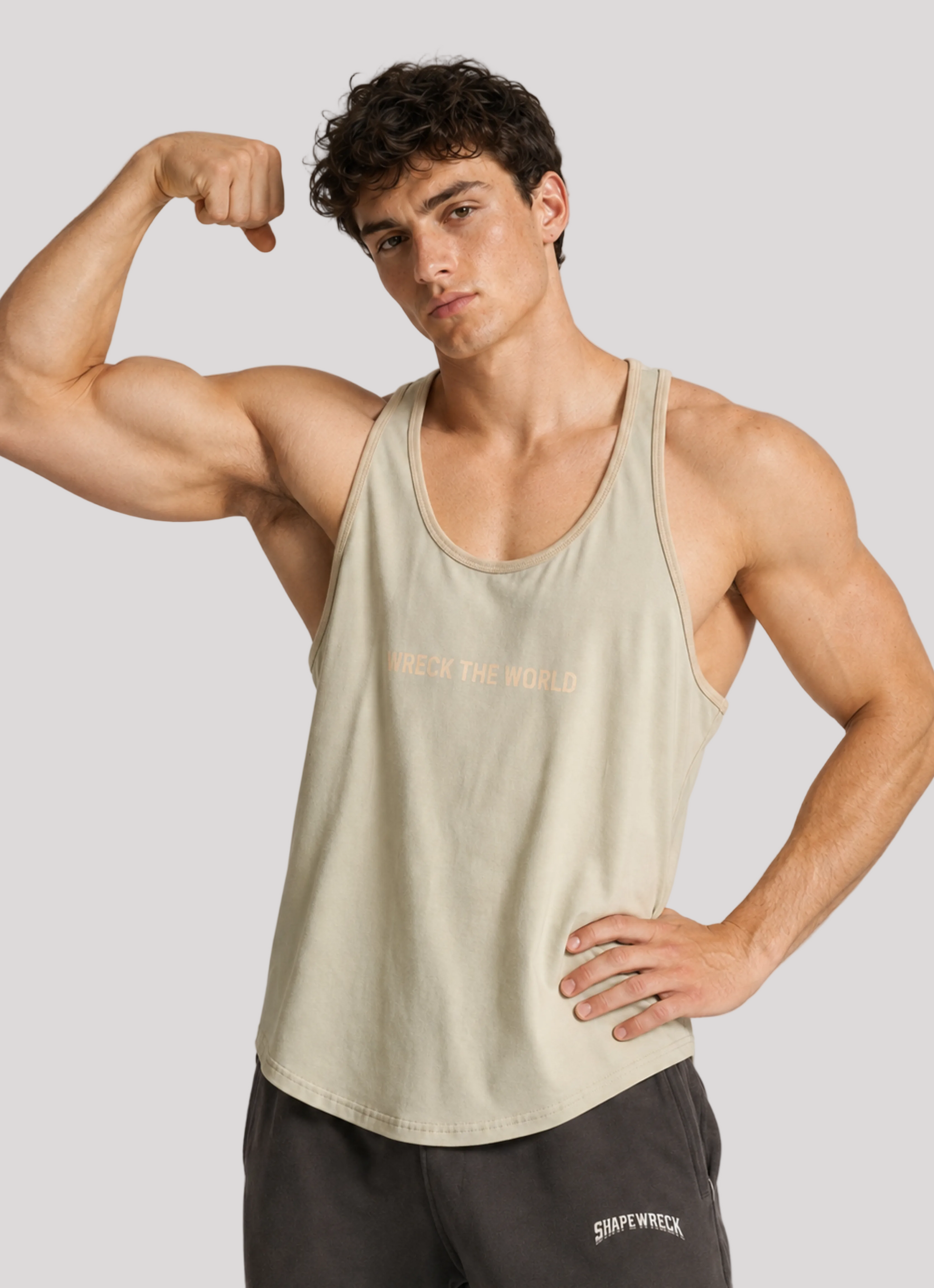 FADED GREEN Tank WRECK THE WORLD STRINGER