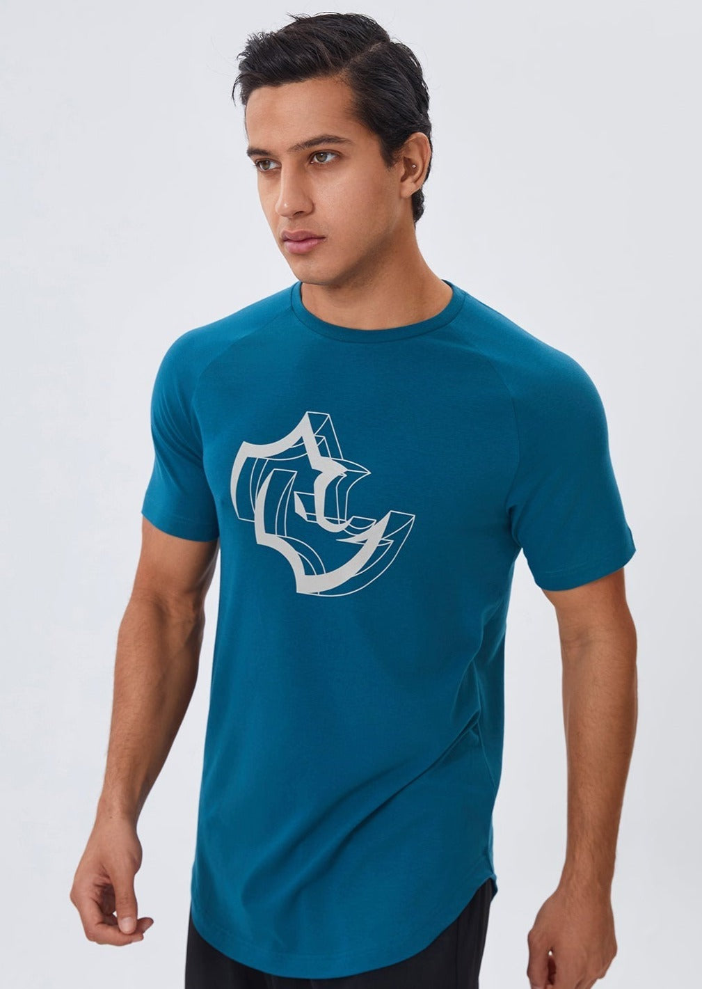 LOOSE FIT Tshirts 3D RHINO TEE - MOROCAN BLUE