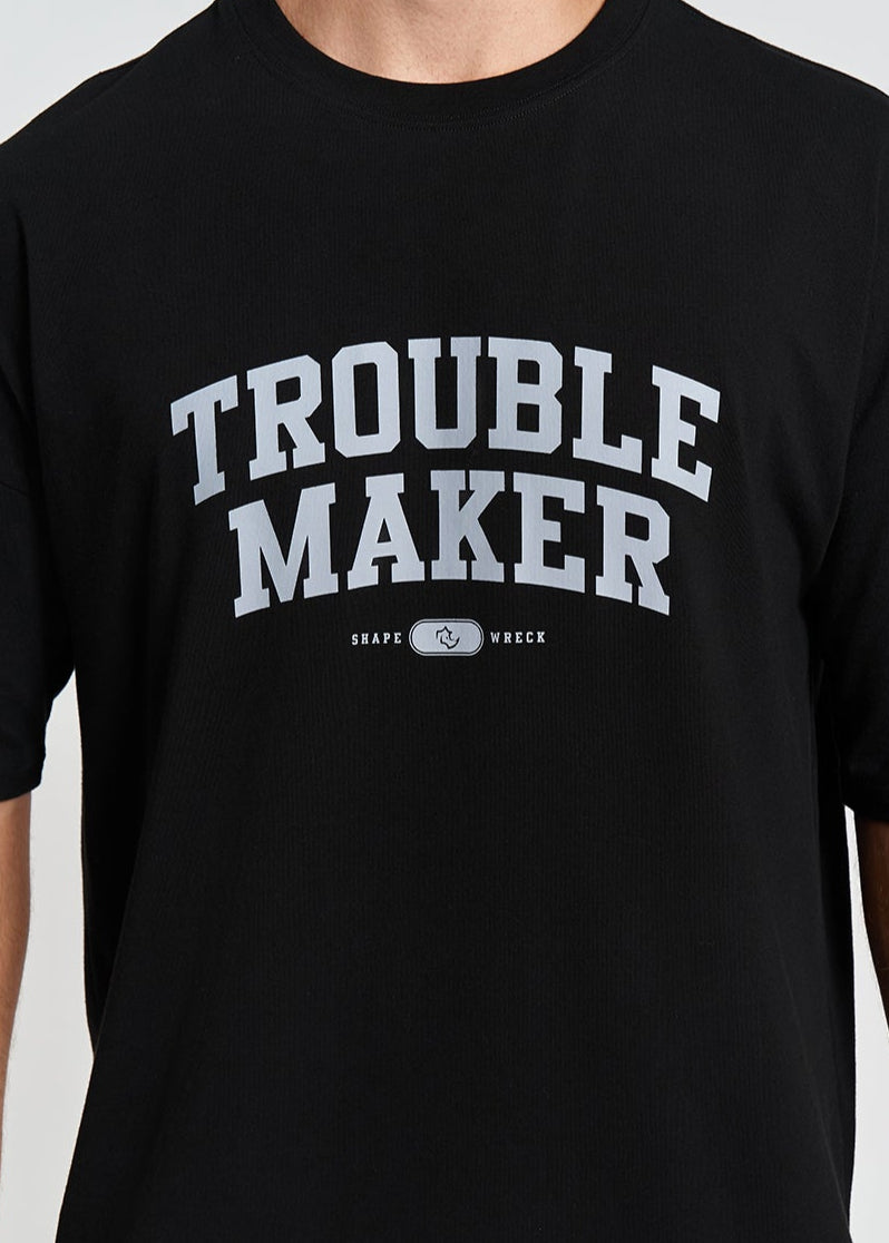 MIDNIGHT BLACK Tshirt TROUBLE MAKER OVERSIZED TEE