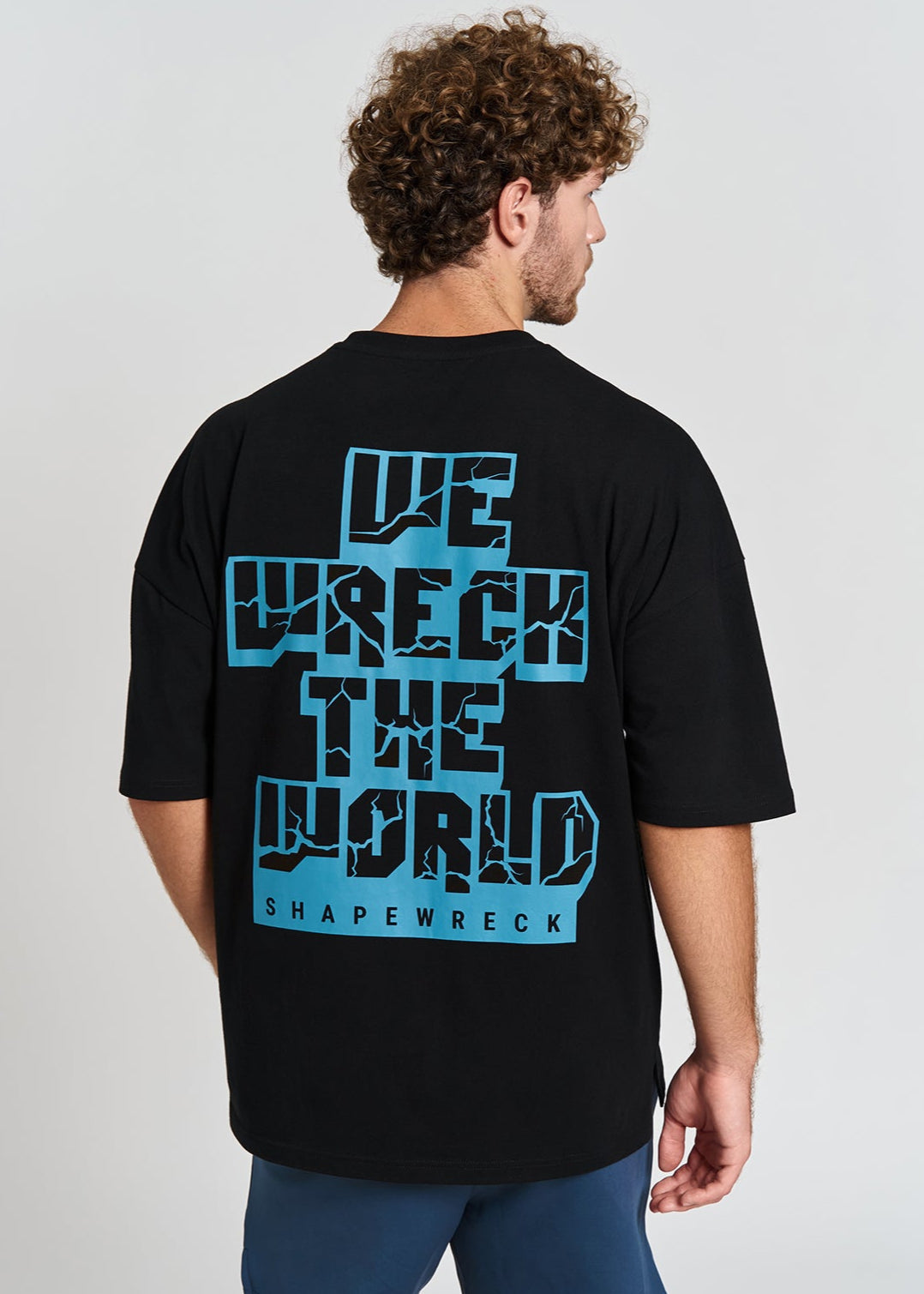MIDNIGHT BLACK Tshirt WRECK THE WORLD OVERSIZED TEE