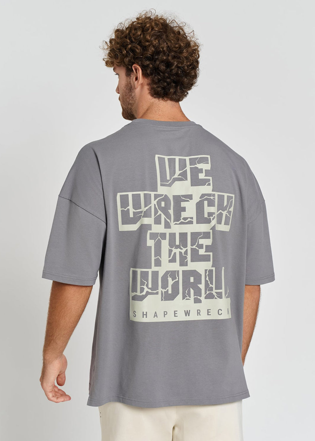 RHINO GREY Tshirt WRECK THE WORLD OVERSIZED TEE
